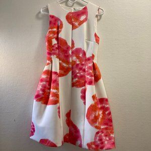 Calvin Klein Watercolor floral full skirted dress